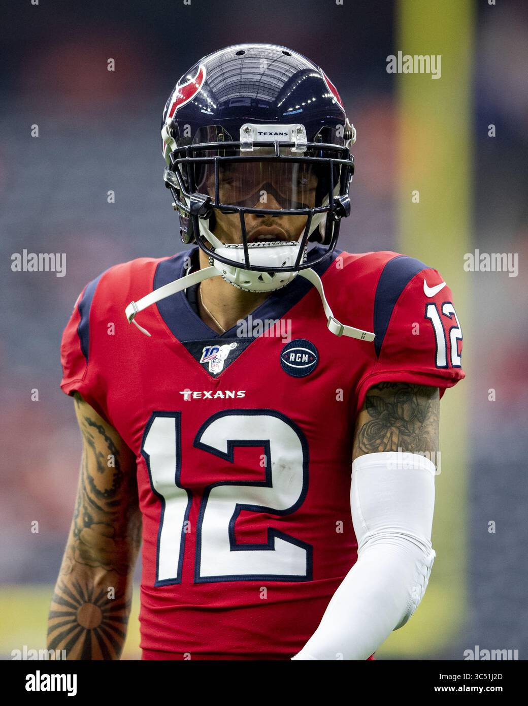 8 décembre 2019, Houston, Texas, États-Unis : 08 décembre, 2019 : Kenny Stills (12 ans), receveur des Texans de Houston, avant le début du match, contre les Broncos de Denver au NRG Stadium de Houston, Texas. Maria Lysaker / ZUMA Press. (Crédit image : © Maria Lysaker/ZUMA Wire) Banque D'Images