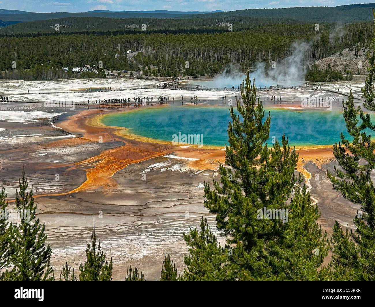 Grand Prismatic Spring, le Parc National de Yellowstone Banque D'Images