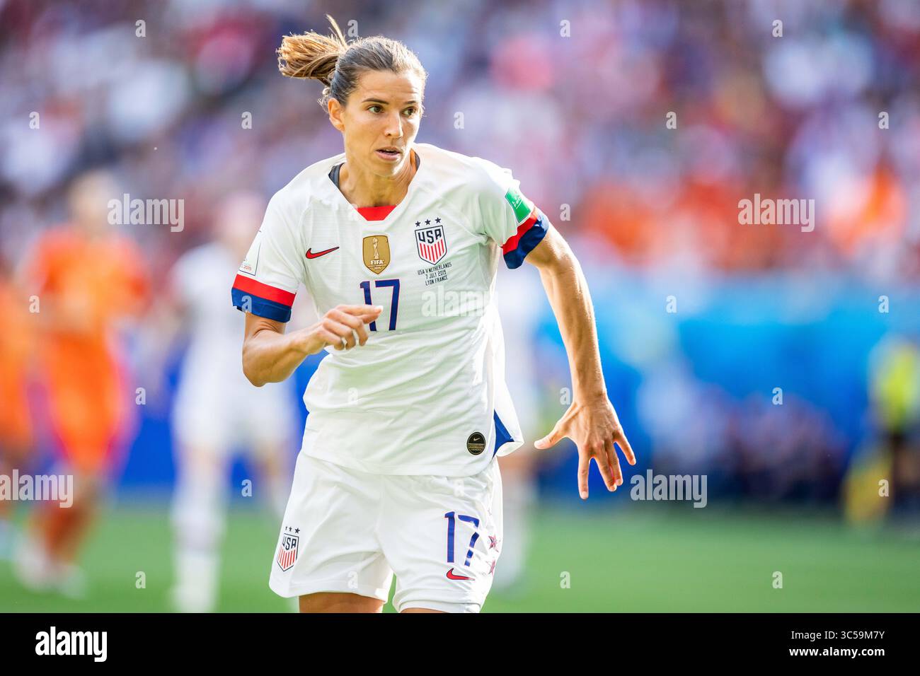 7 juillet 2019, Lyon, France : Tobin Heath de l'équipe nationale féminine des États-Unis lors de la finale de la Coupe du monde féminine de la FIFA 2019 entre les États-Unis d'Amérique et les pays-Bas au stade de Lyon. (Crédit image : © Miko ?AJ Barbanell/SOPA images via ZUMA Wire) Banque D'Images