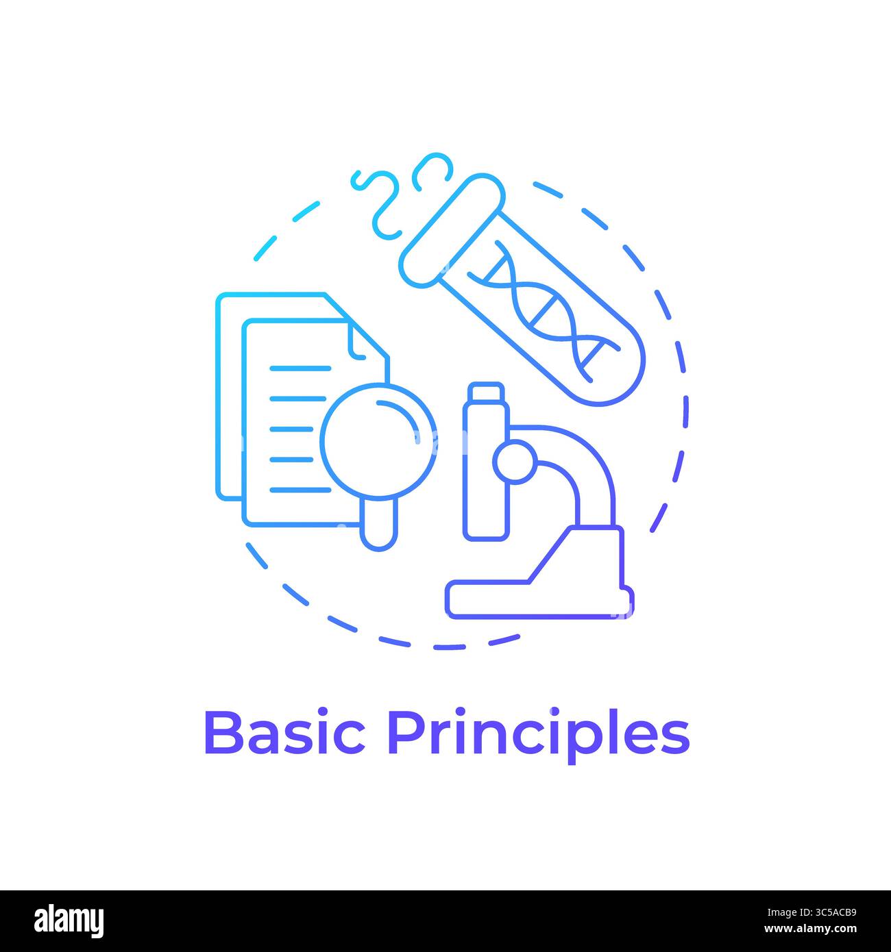 Principes de base icône de concept de dégradé bleu Illustration de Vecteur
