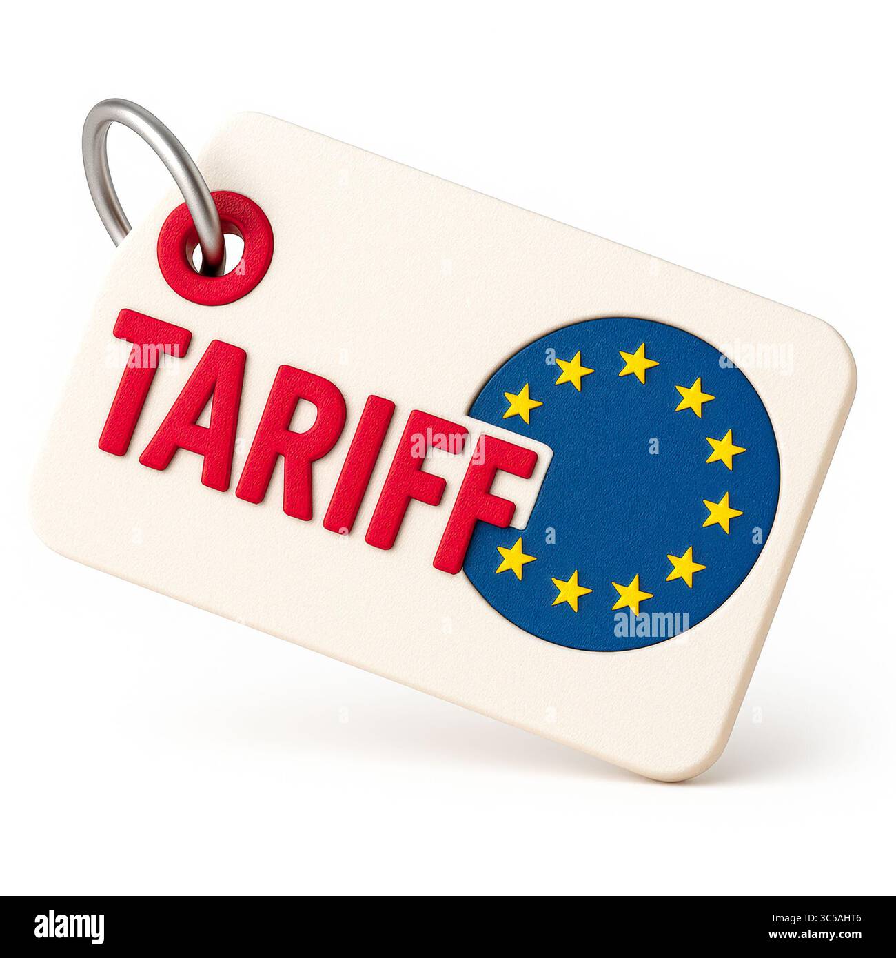 Les droits de douane américains ont une incidence sur le paysage des importations et des exportations, affectant les prix et les négociations entre les entreprises américaines et européennes dans l'économie mondiale. Banque D'Images