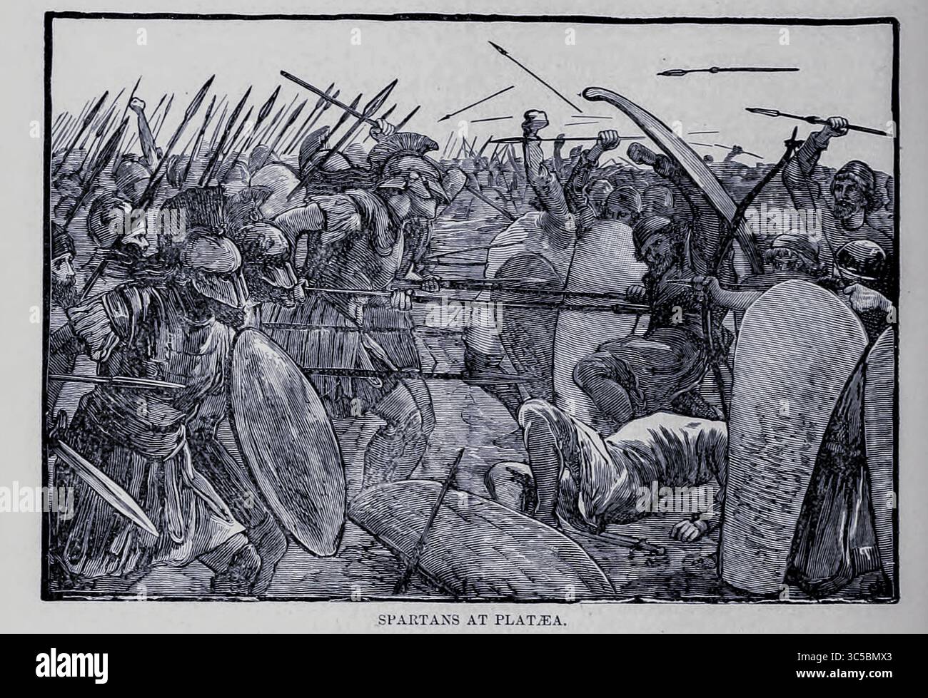 Les Spartiates à Platée du LIVRE VIII - GRÈCE dans le volume 10, de l'histoire universelle de Ridpath : un compte rendu de l'origine, de la condition primitive et du développement ethnique des grandes races de l'humanité, et des principaux événements dans l'évolution et le progrès de la vie civilisée entre les hommes et les Nations, à partir de sources récentes et authentiques avec une enquête préliminaire sur le temps, le lieu et la manière du commencement par Ridpath, John Clark, 1840-1900 publié en 1897 Banque D'Images