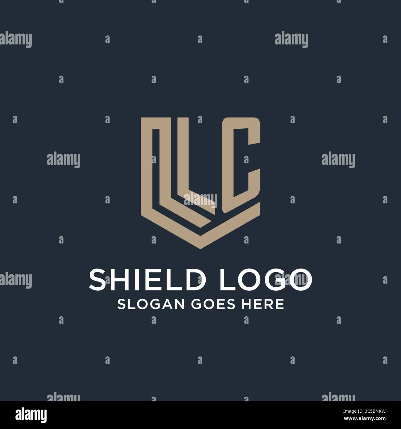 Initial LC logo Shield Guard formes logo Idea Vector graphique vecteur graphique Illustration de Vecteur