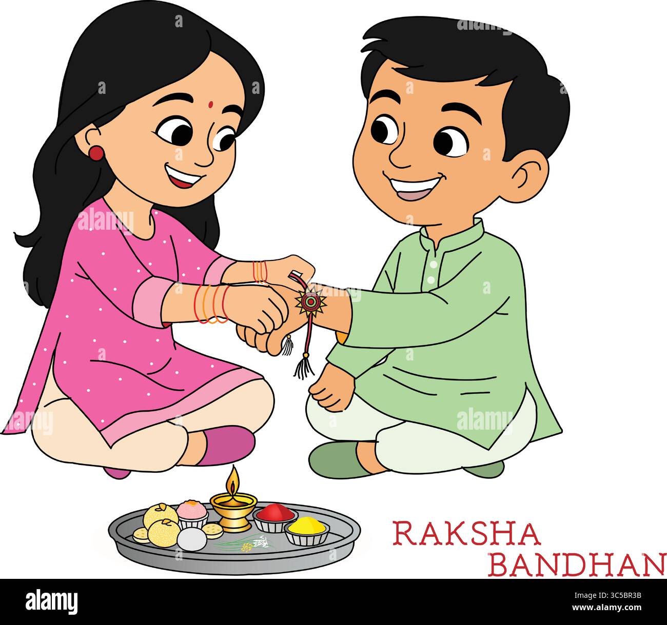 Rakhi Celebration – Un lien de joie et de sourires Illustration de Vecteur