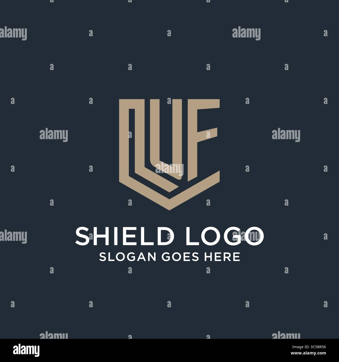 Initial UF logo Shield Guard formes logo Idea vecteur graphique graphique vecteur graphique Illustration de Vecteur