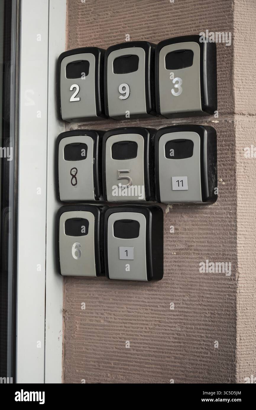 Boîtes à clés pour appartements dans le centre-ville de Bratislava, Slovaquie Banque D'Images