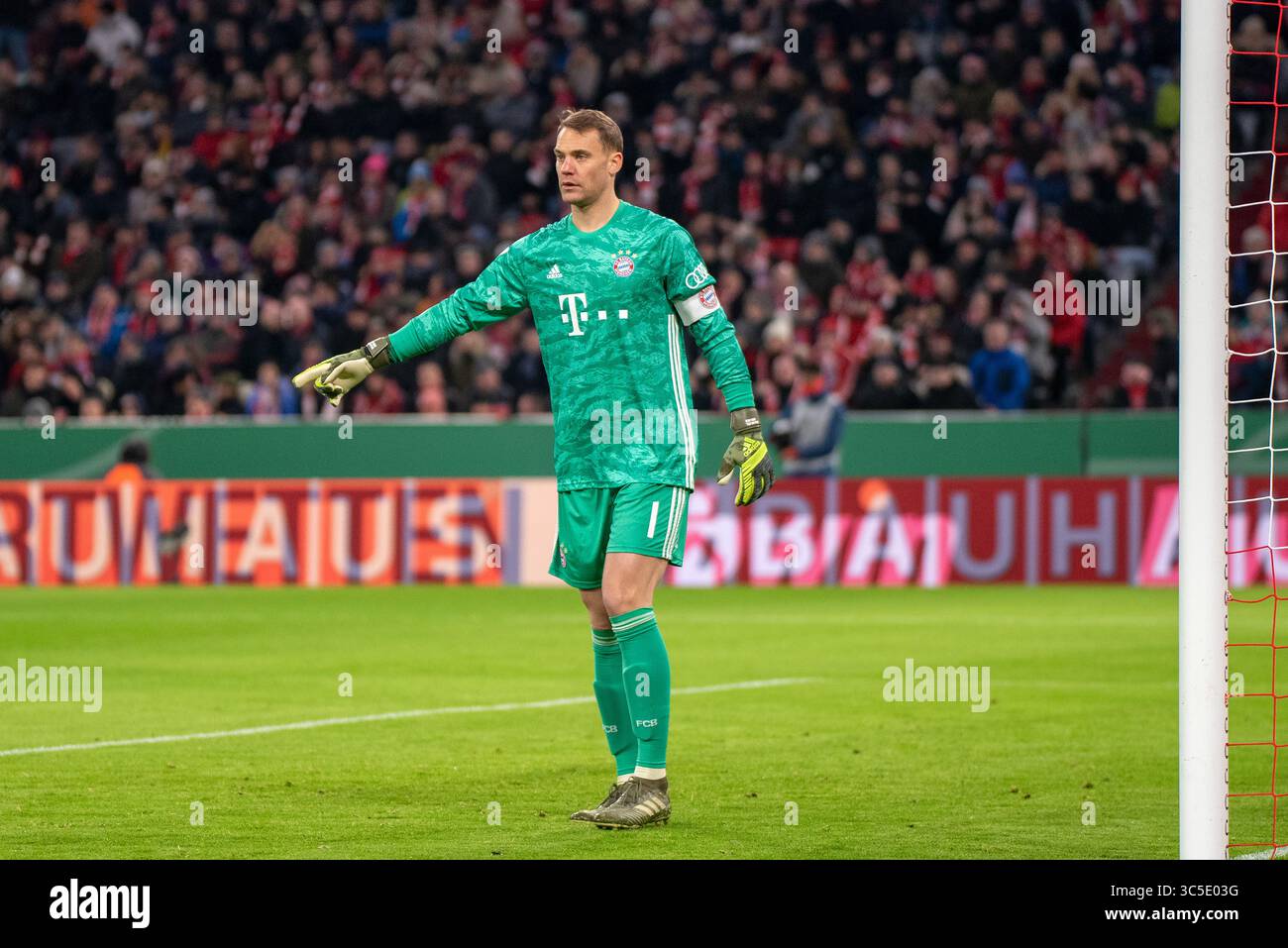 MUNICH, ALLEMAGNE - 5 FÉVRIER : le gardien Manuel Neuer (FC Bayern Muenchen) au Football, DFB-Pokal : FC Bayern Muenchen vs TSG 1899 Hoffenheim à l'Allianz Arena le 5 février 2020 à Muenchen, Allemagne. (Photo de Horst Ettensberger/ESPA-images)(image de crédit : &copy ; Agence photo ESPA/CSM via ZUMA Wire) Banque D'Images
