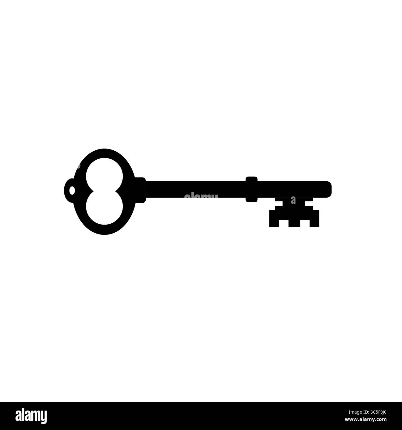 Vecteur d'icône de clé vintage sur fond blanc Illustration de Vecteur