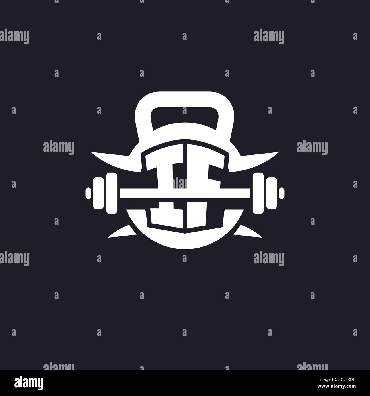 Initial IF logo pour le fitness avec un graphique vectoriel de conception d'icône de barre et de plaque simple mais créatif Illustration de Vecteur