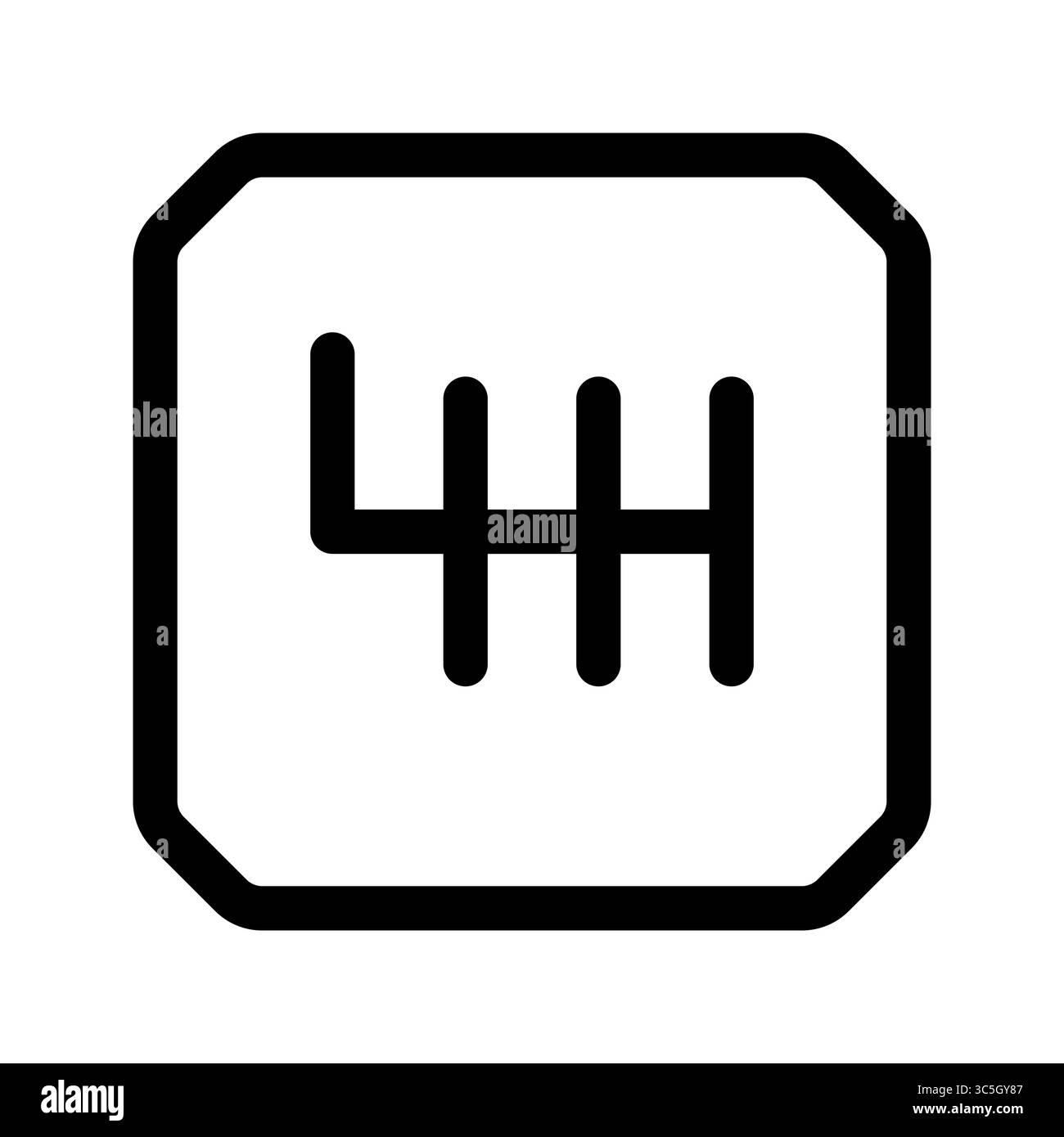 Icône de boîte de vitesses. Icône du sélecteur de vitesse. Style de contour. 48 x 48 px Illustration de Vecteur