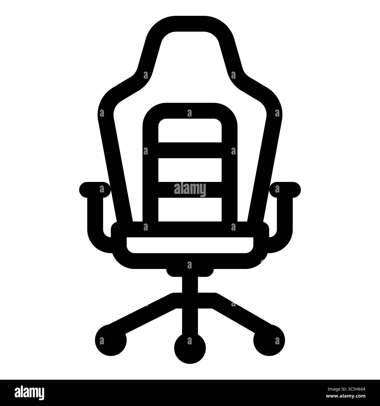 Icône de chaise de jeu. Équipement eSports. Chaise ou fauteuil pour gamer. Icône contour. 48 x 48 px Illustration de Vecteur