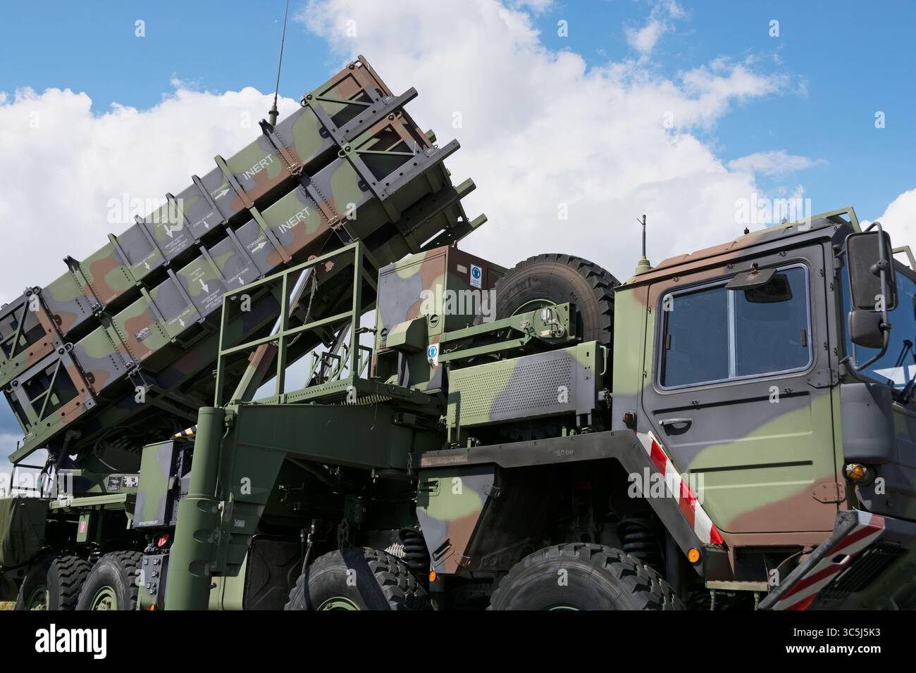 Gros plan du système de défense aérienne MIM-104 Patriot Banque D'Images