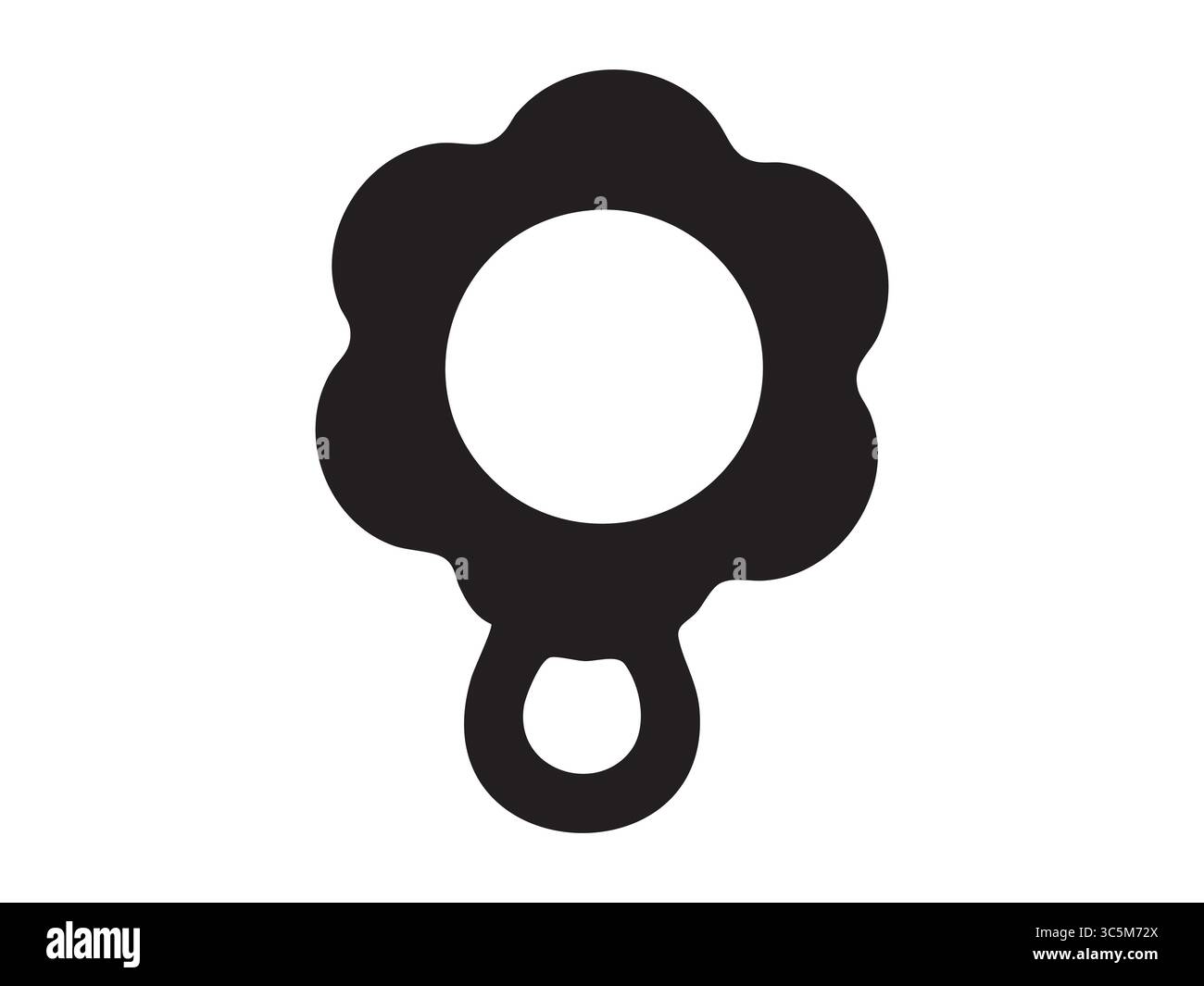 Silhouette de miroir de jouet de bébé isolé sur fond blanc. Concept de développement sensoriel, jeu infantile, miroir en plastique sûr, apprentissage de la petite enfance Illustration de Vecteur