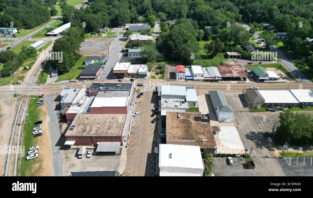 Bay Springs Mississippi États-Unis 19 juillet 2025 éditorial Down Town Aerial 5th Ave South 3erd Street petites villes commerces rues monuments Banque D'Images