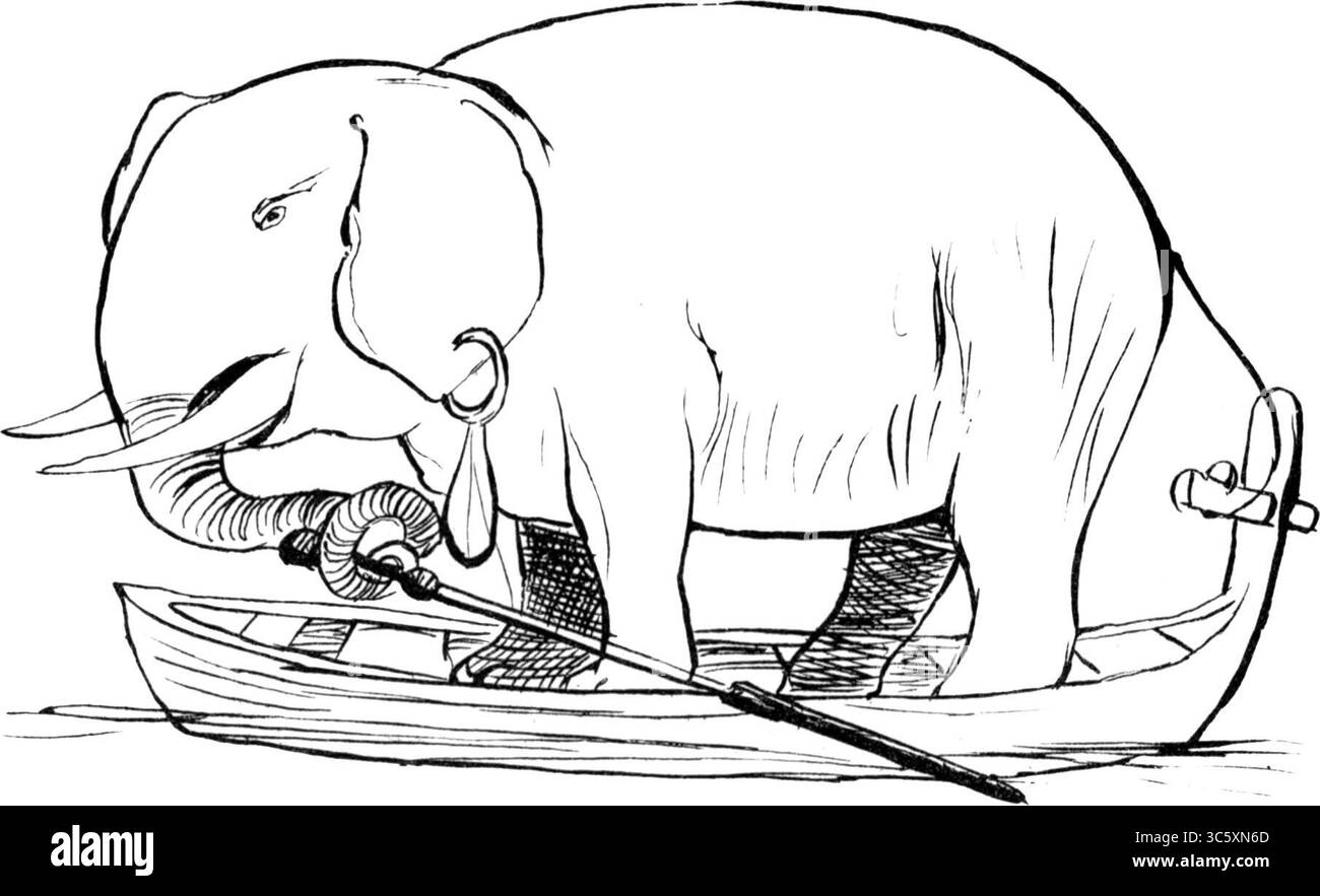 More nonsense, Pictures, Rhymes, Botany, etc. (1872), L'éléphant enthousiaste. Banque D'Images