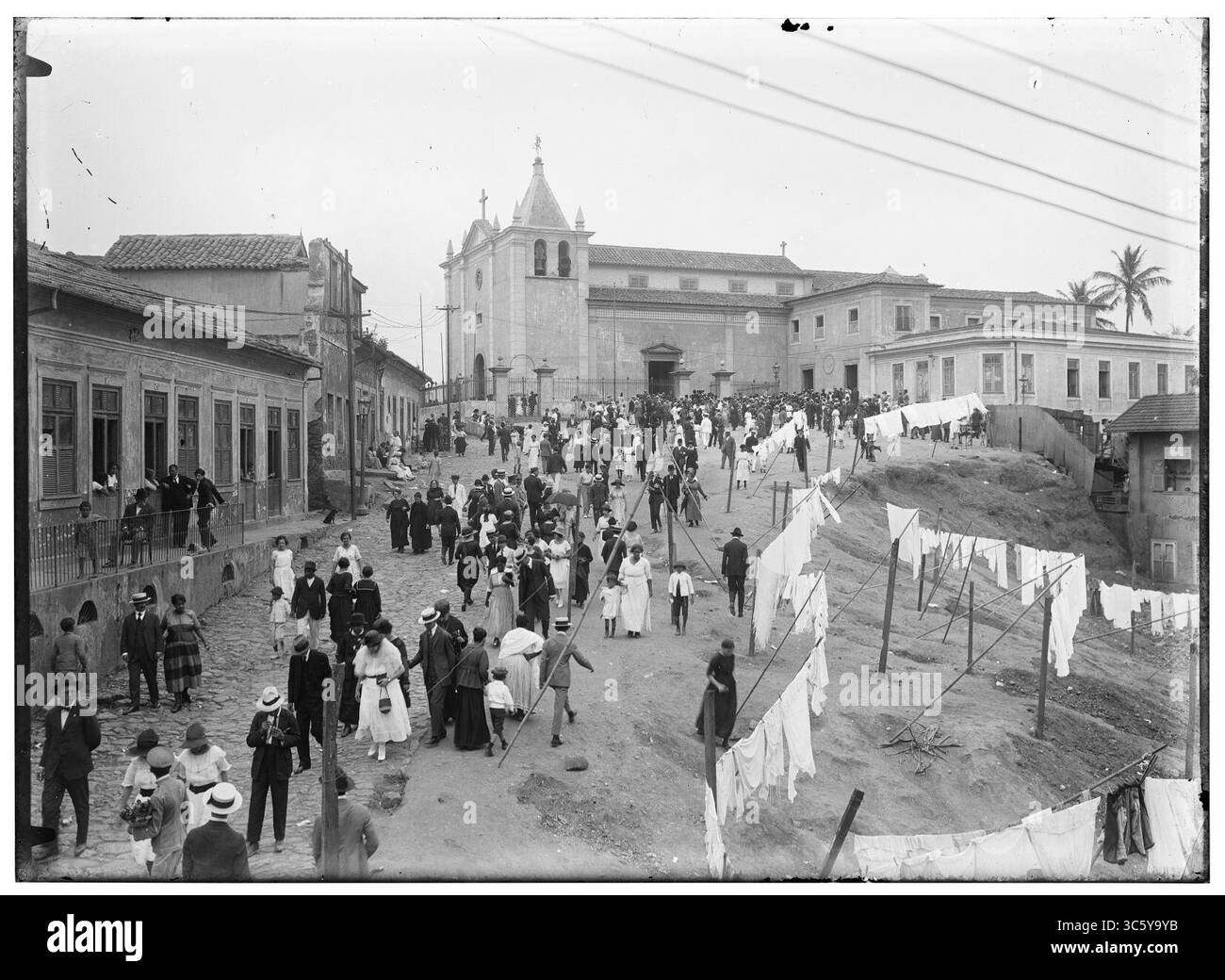 Morro do Castelo - Igreja de São Sebastião dos Capuchinhos ; transladação dos restos mortais de Estácio de Sá (037SL01004). Banque D'Images