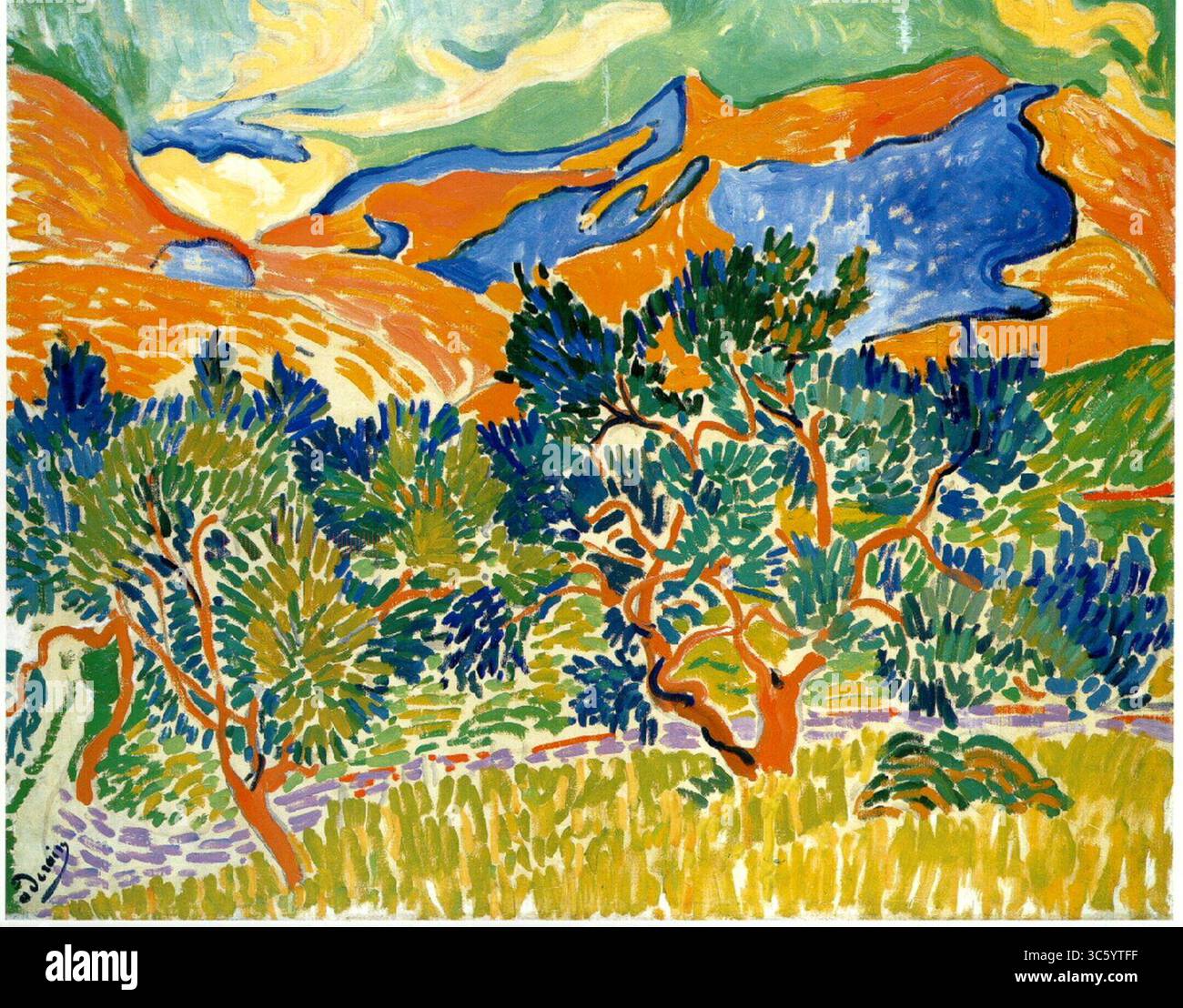 Montagnes à Collioure. Banque D'Images