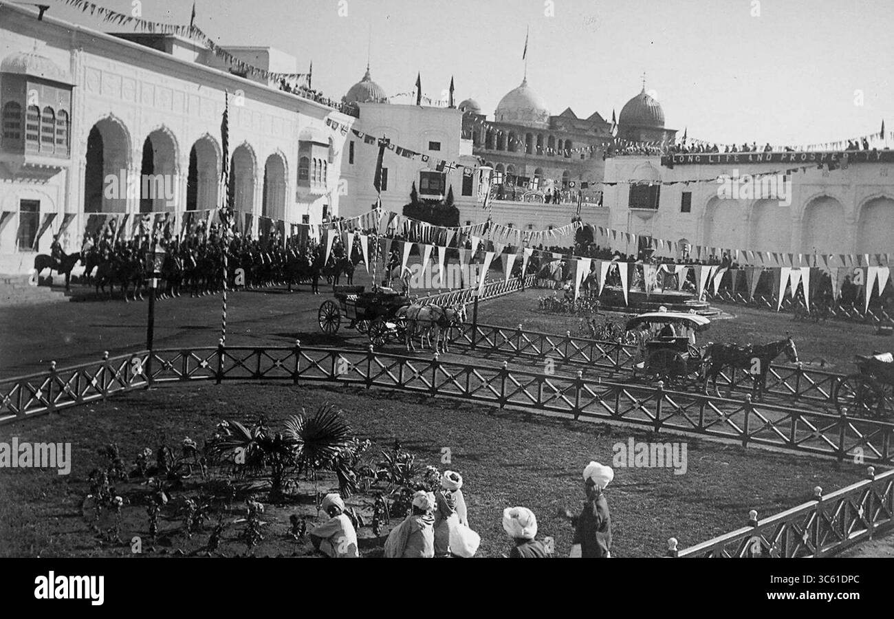 Mubarak Mandi Palace Courtyard vers 1905 - 2. Banque D'Images