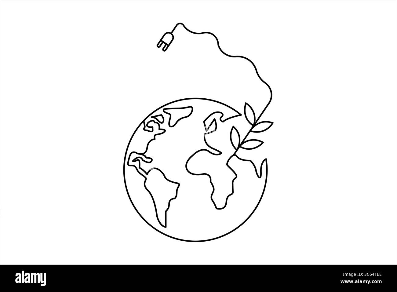 Écologie durable dessin en ligne continu d'art à une ligne Illustration de Vecteur
