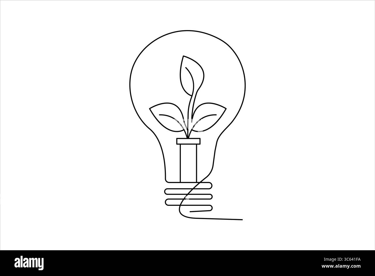 Écologie durable dessin en ligne continu d'art à une ligne Illustration de Vecteur