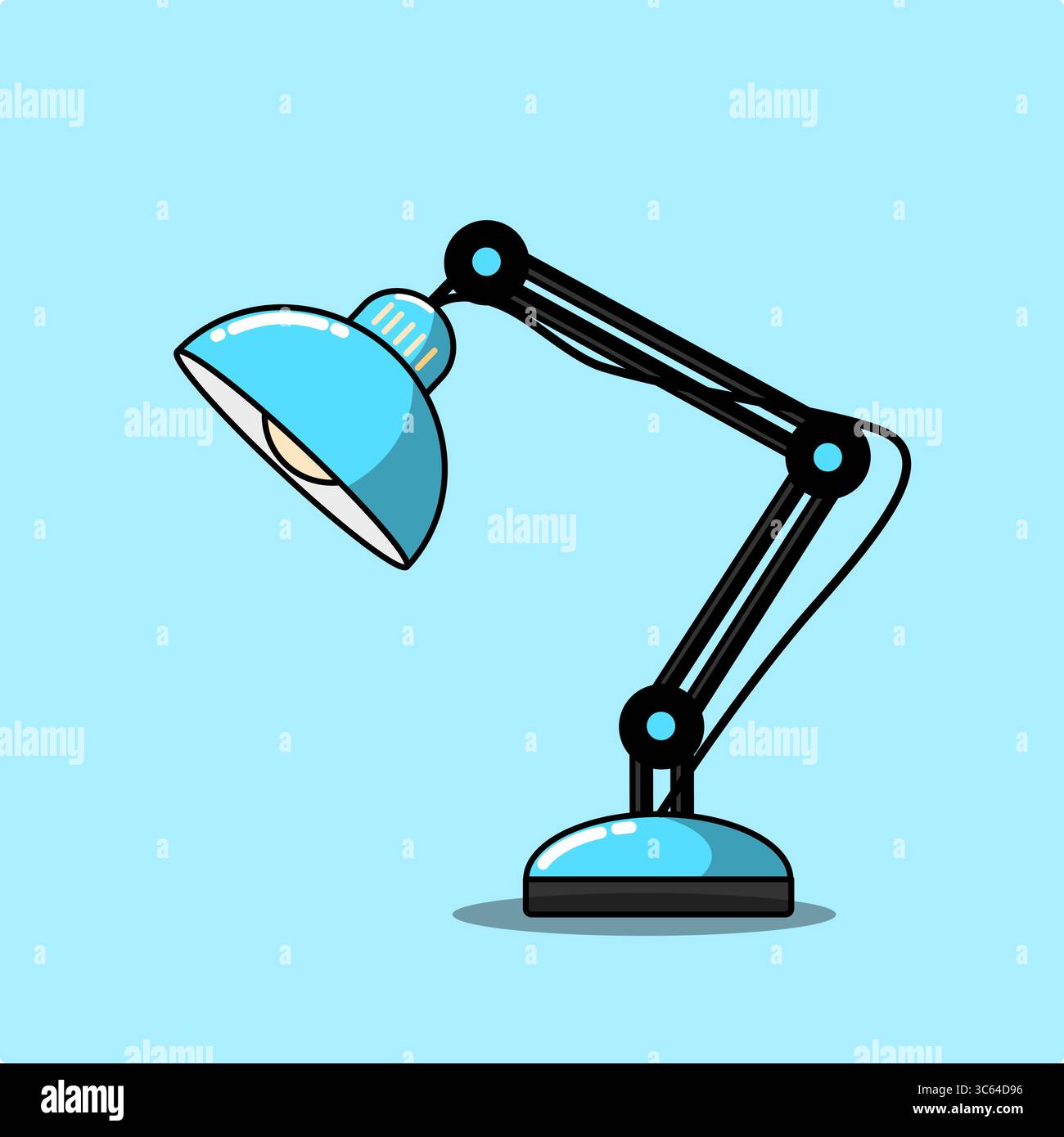 Lampe de bureau bleue moderne éclairage élégant pour la maison et le bureau illustration vectorielle Illustration de Vecteur