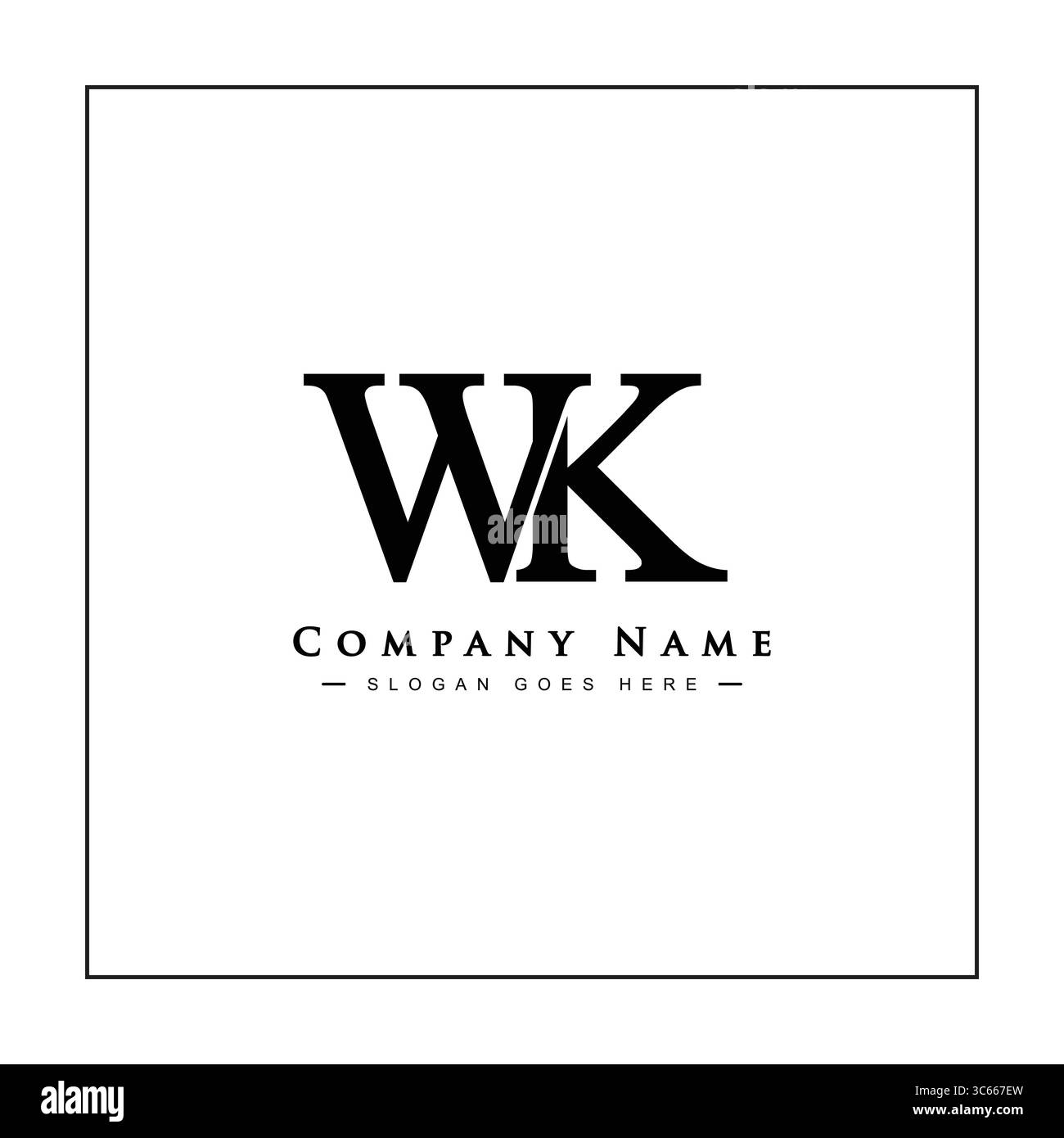 Modèle vectoriel pour lettre initiale WK logo - élégant logo monogramme pour Alphabet W et K. Illustration de Vecteur