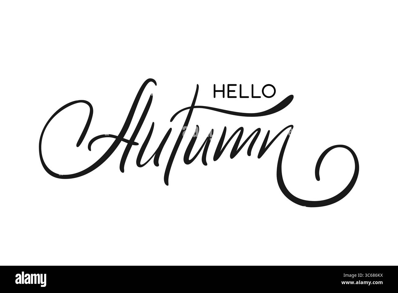 Hello Autumn lettrage manuscrit Illustration de Vecteur