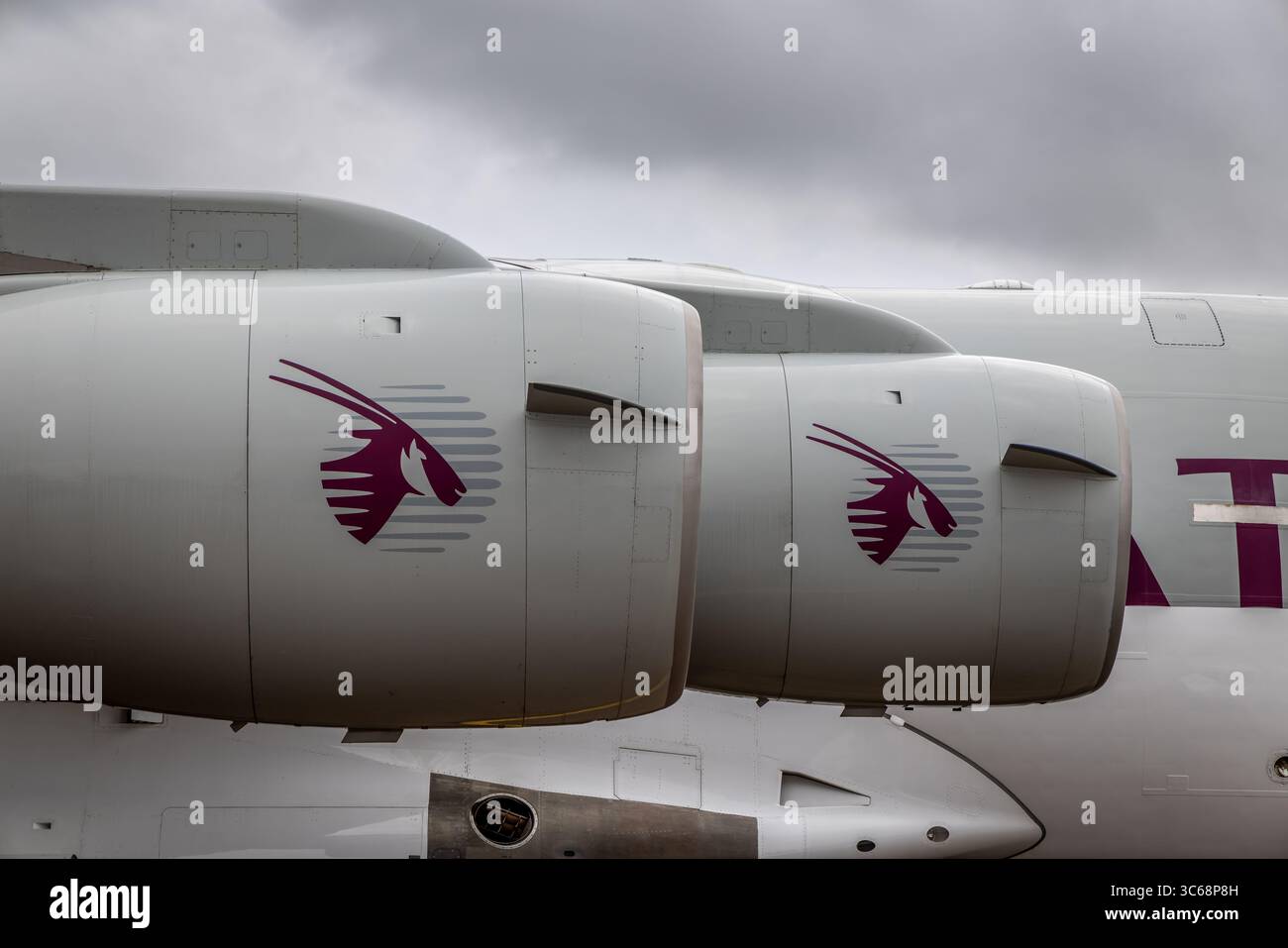 Qatar Emiri Air Force Boeing C-17A Globemaster III 'A7-MAB/MAB', Royal International Air Tattoo 2025, RAF Fairford, Gloucestershire, Angleterre, Royaume-Uni Banque D'Images