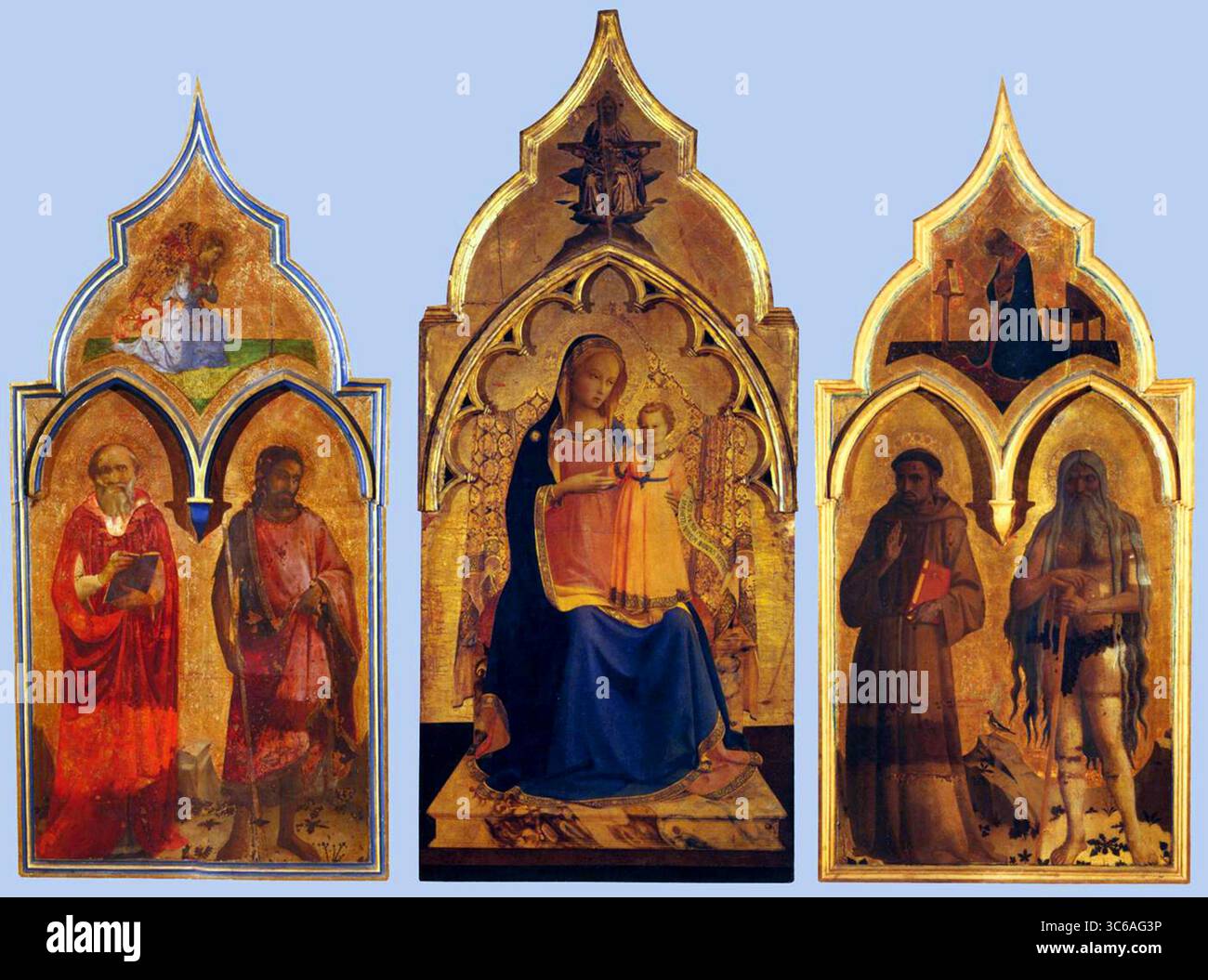Retable Compagnia di San Francesco,- peinture de Fra Angelico des années 1450,Musée San Marco,Musée San Marco,Venise,Musée San Marco Venezia,âge,XVe siècle,années 1400,1400, Banque D'Images