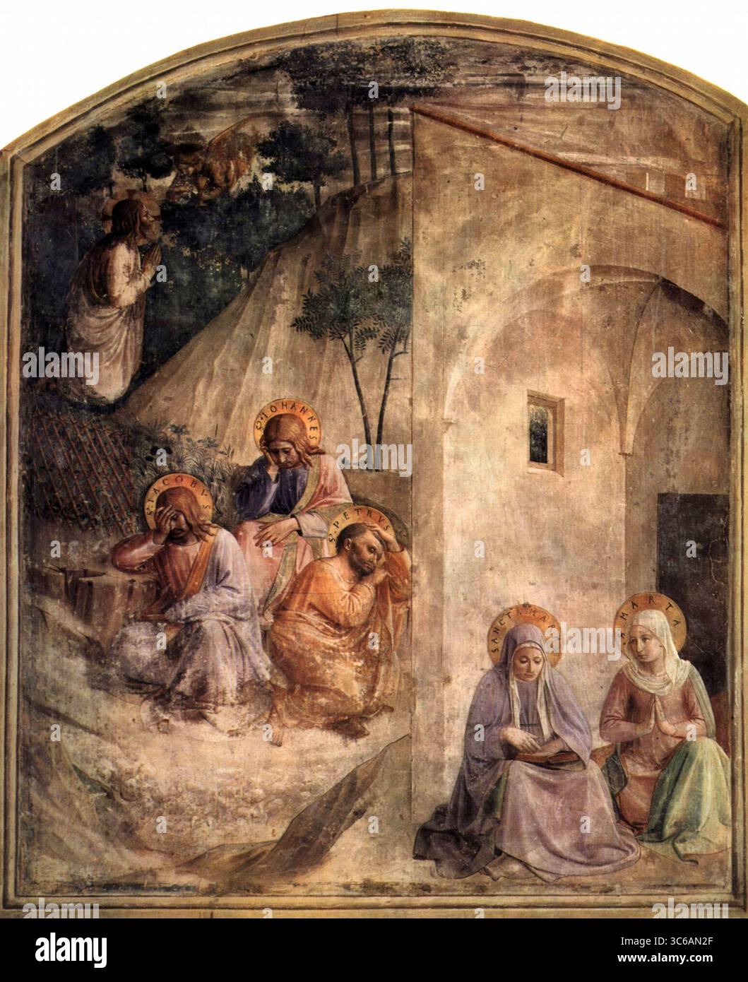 Christ dans le jardin de Gethsémani - fresque de fra Angelico Banque D'Images