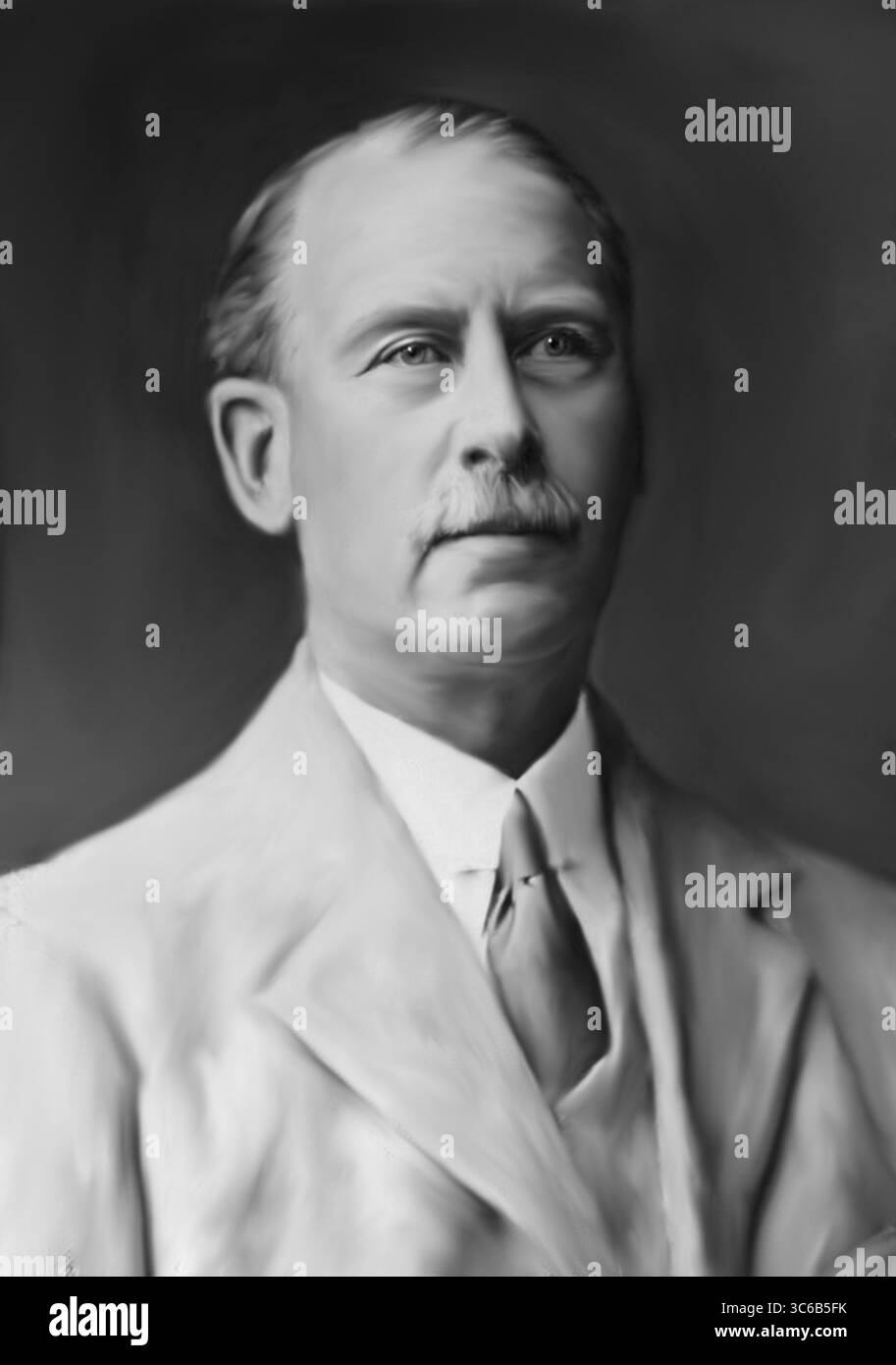 Portrait numérique conceptuel moderne peint à la main du colonel Percy Fawcett, explorateur perdu de l'Amazonie. Banque D'Images