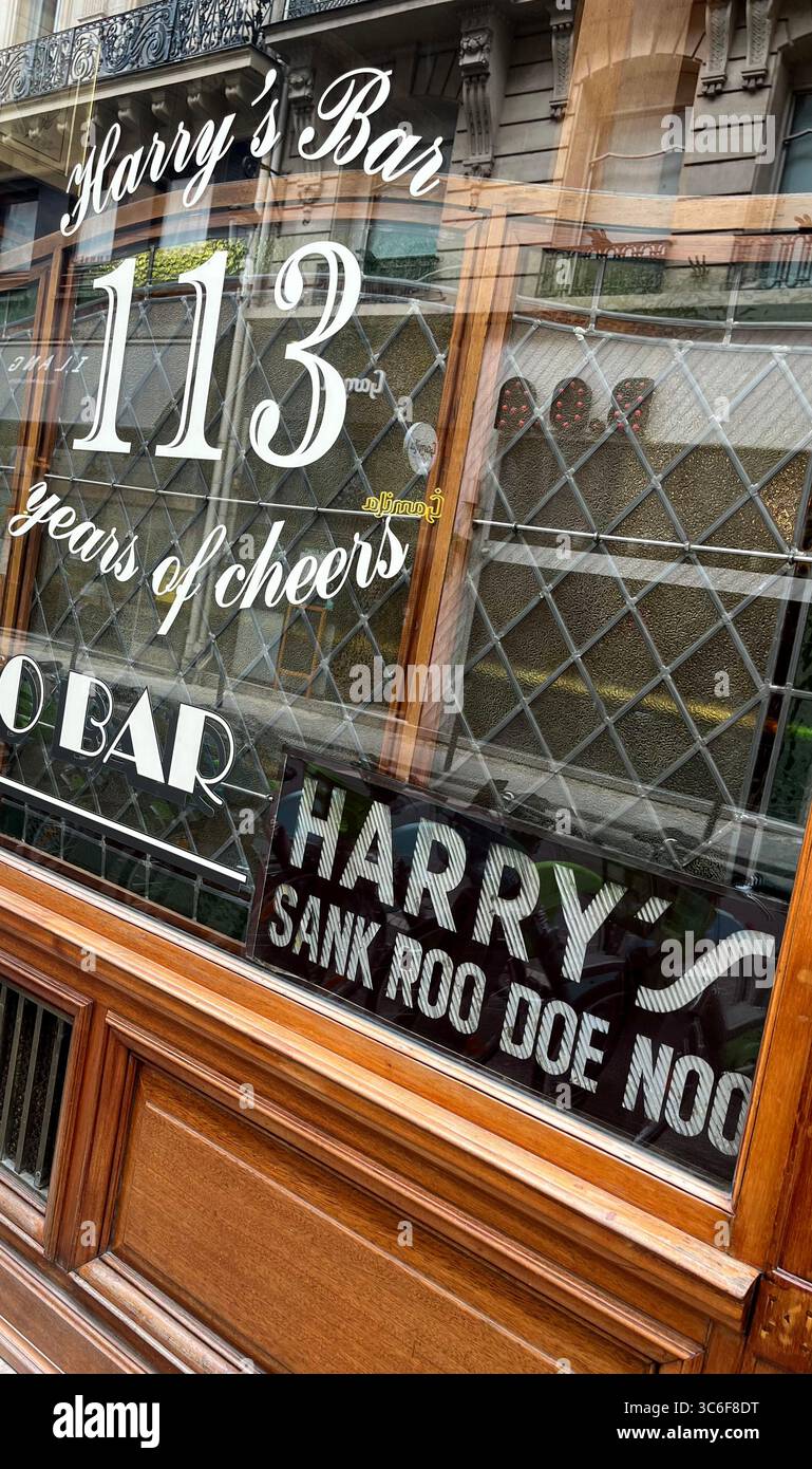 Harry's New York Bar - 5 Rue Daunou, 75002 Paris, France Banque D'Images