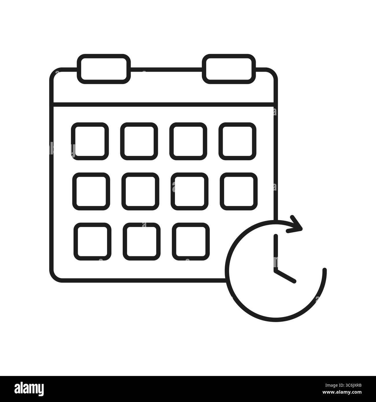 Icône d'actualisation du calendrier. Symbole de programme de mise à jour. Vecteur de cycle de temps. Graphique de renouvellement d'événement. Illustration de Vecteur