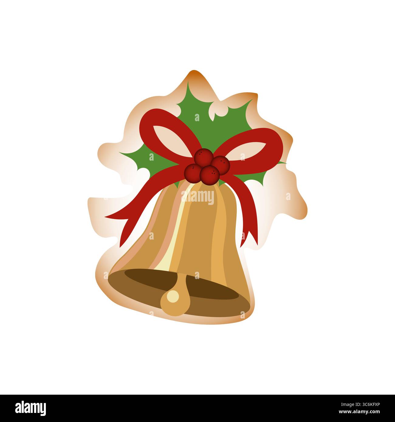 Icône cloches dorées. Symbole de décoration de Noël. Vecteur de jingle de vacances. Illustration dorée festive. Illustration de Vecteur