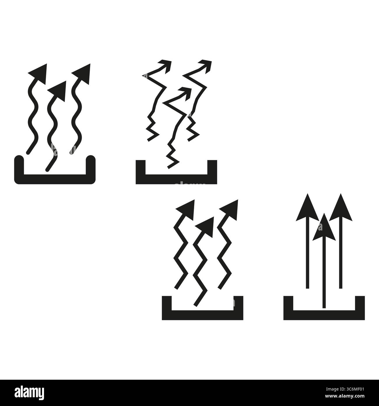 Symboles de vapeur croissante. Icônes de vapeur de chauffage. Vecteur graphique d'évaporation. Eléments d'énergie thermique. Illustration de Vecteur