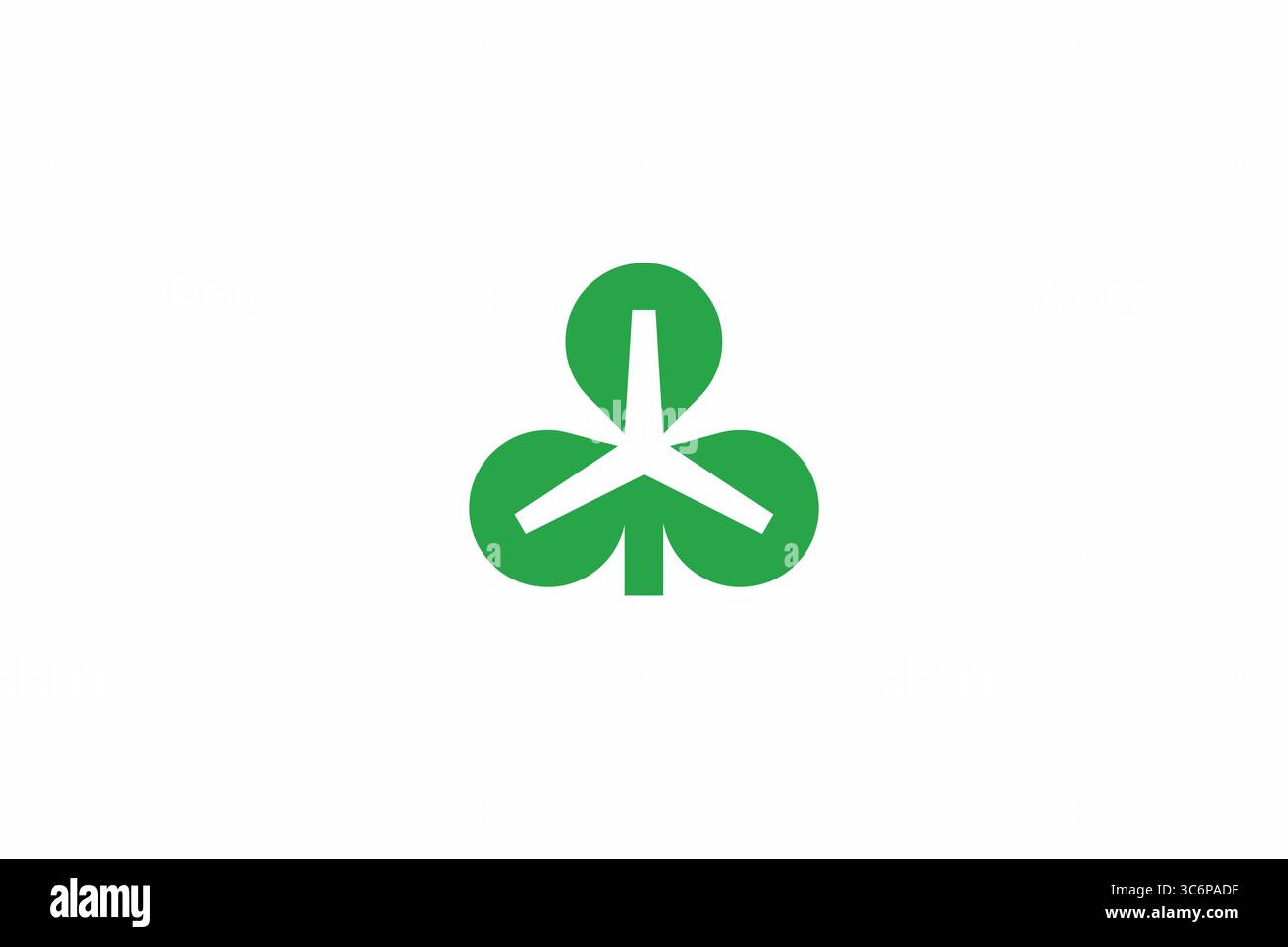 Shamrock Windmill logo Résumé nature Green Renewable Energy concept Illustration de Vecteur
