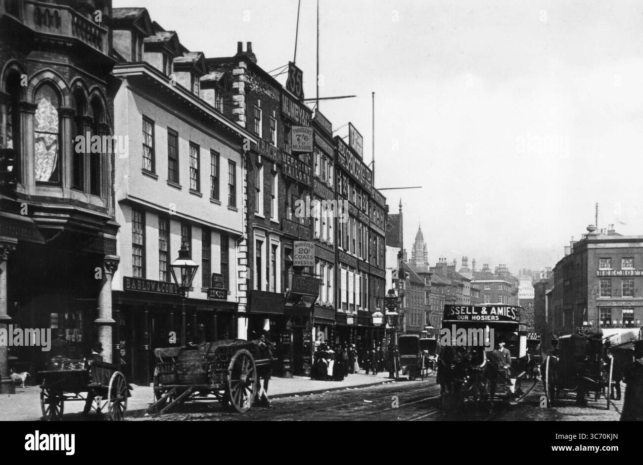 Long Row, Nottingham. 1902 Banque D'Images