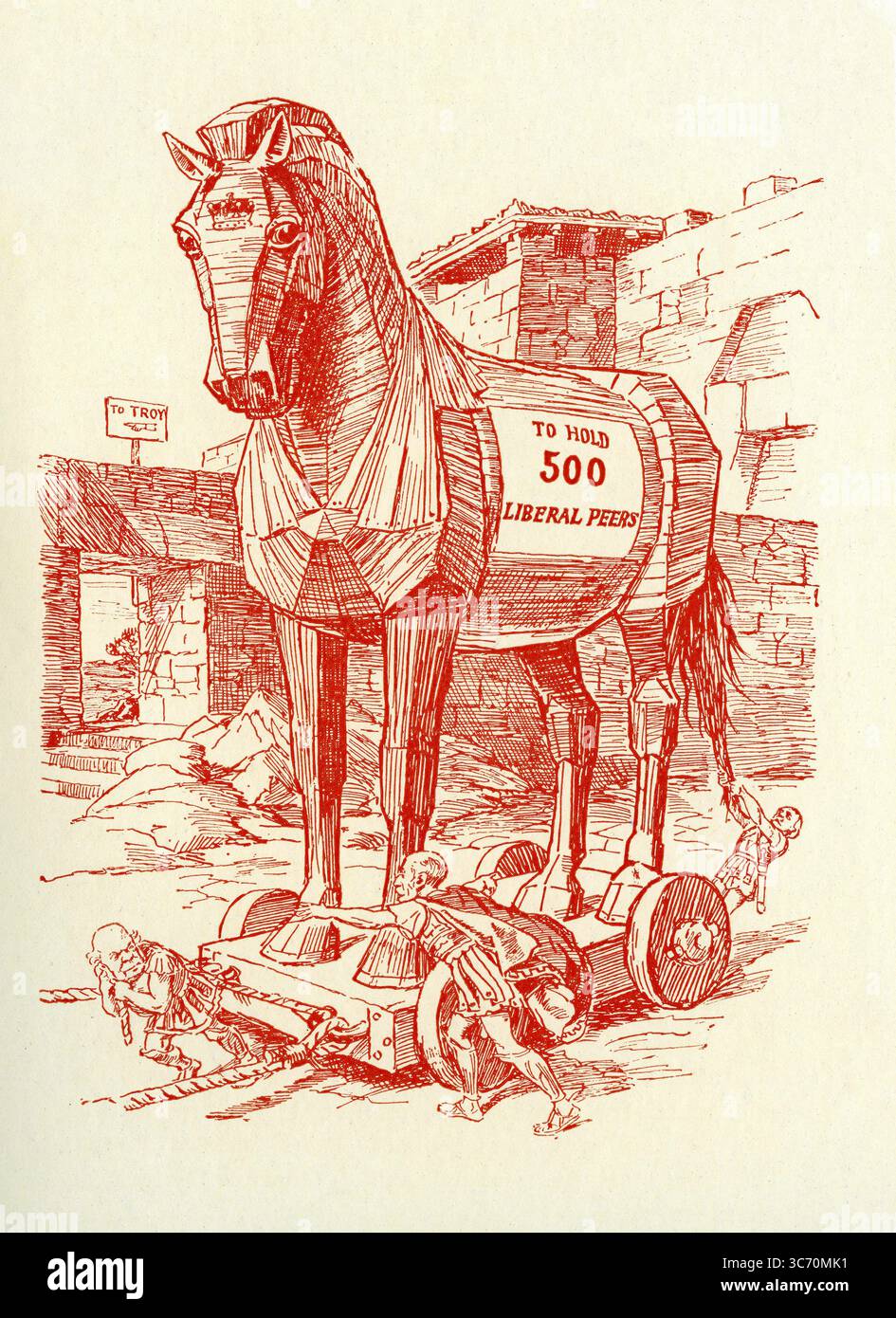 L'adoption du projet de loi du Parlement The Old Trojan 1911 Lord Lansdowne - ' ne pas traîner cette machine infernale dans la citadelle. La chose est pleine de Lord Halsbury des ennemis. ' Je sais. C'est là que mon héroïsme entre en jeu' Banque D'Images