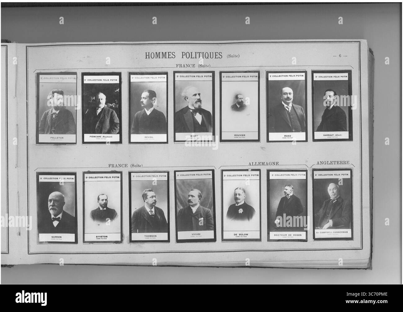 ANGLETERRE : Pelletan (Camille-Charles) 1846 1848 1862 - Poincare (Raymond) 1860 - Revoil (Amodee-Paul-Joseph) 1856 - Ribot (Alexandre) 1842 - Rouvier (Maurice) 1842 - Ruau (Joseph) 1865 - Sarraut (Albert) 1872 (dernière ligne) FRANCE : Sarrien (Jean-Marie-Ferdinand) 1840 - Syveton (Gabriel) 1 864-1904 - Thomson (ALLEMAGNE) Bernard-Buton-Charles-1849 - Henry Martin-Rene (Henry) (Henry-Rene) (Henry-Beverman) (1860 1836) Banque D'Images