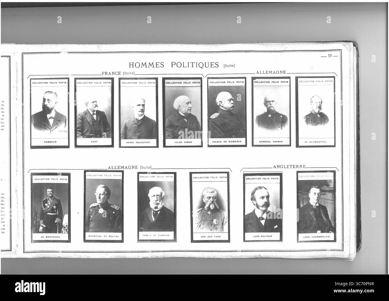 COLLECTION FELIX POTIN HOMMES POLITIQUES (top row l-R) FRANCE : Rambaud (Alfred-Nicolas) 1842 1809-1885 1815-1881 - Ranc (Arthur) 1831 1800-1894 1848 - Henri Rochefort (Henri) 1830 - Simon (Jules-Francois Suisse dit) 1814-1896 ALLEMAGNE : Bismarck (Otto-Edouard-Leopold) 1815-1898 - General Caprivi (Georges) 1821-1899 - Blumenthal (Leonhardt comte de 1820-1902) 1810-1901 Banque D'Images COLLECTION FELIX POTIN HOMMES POLITIQUES (top row l-R) FRANCE : Rambaud (Alfred-Nicolas) 1842 1809-1885 1815-1881 - Ranc (Arthur) 1831 1800-1894 1848 - Henri Rochefort (Henri) 1830 - Simon (Jules-Francois Suisse dit) 1814-1896 ALLEMAGNE : Bismarck (Otto-Edouard-Leopold) 1815-1898 - General Caprivi (Georges) 1821-1899 - Blumenthal (Leonhardt comte de 1820-1902) 1810-1901 Banque D'Images