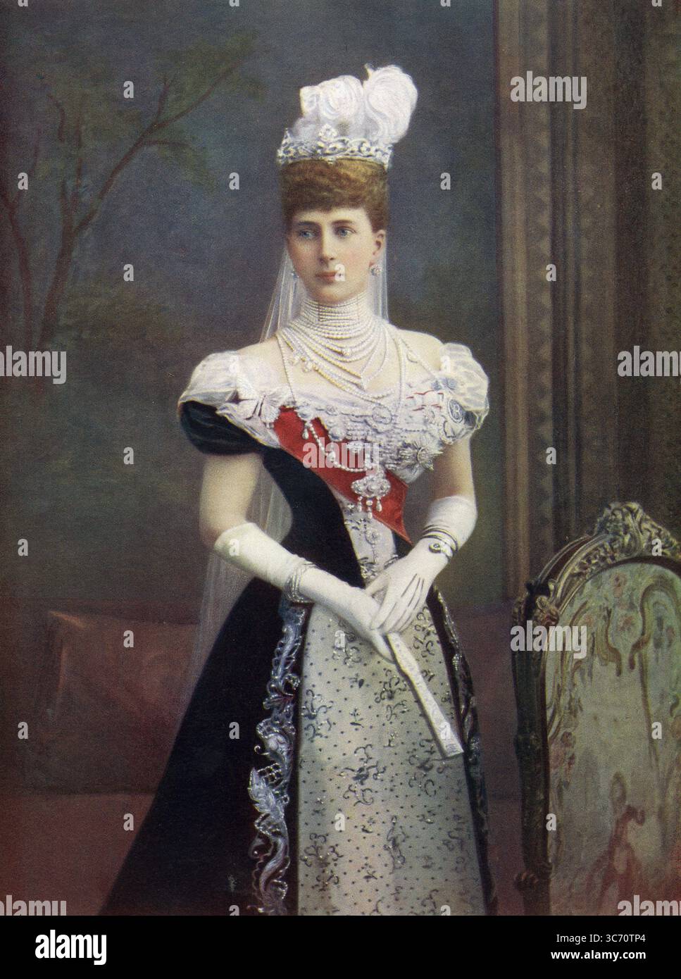 SAR la Princesse de Galles - la fille aînée du Roi de Danemark - mariée à son Altesse Royale le Prince de Galles en mars 1863 - Alexandra de Danemark (Alexandra Caroline Marie Charlotte Louise Julia ; 1er décembre 1844 – 20 novembre 1925) était la reine épouse d'Édouard VII du Royaume-Uni et donc impératrice de l'Inde pendant le règne de son mari. Avant cela, elle était princesse de Galles de 1863 à 1901 (la plus longue jamais détenue ce titre). De 1910, jusqu'à sa mort, elle était la reine mère, étant une reine et la mère du monarque régnant, George V du Royaume-Uni, Banque D'Images
