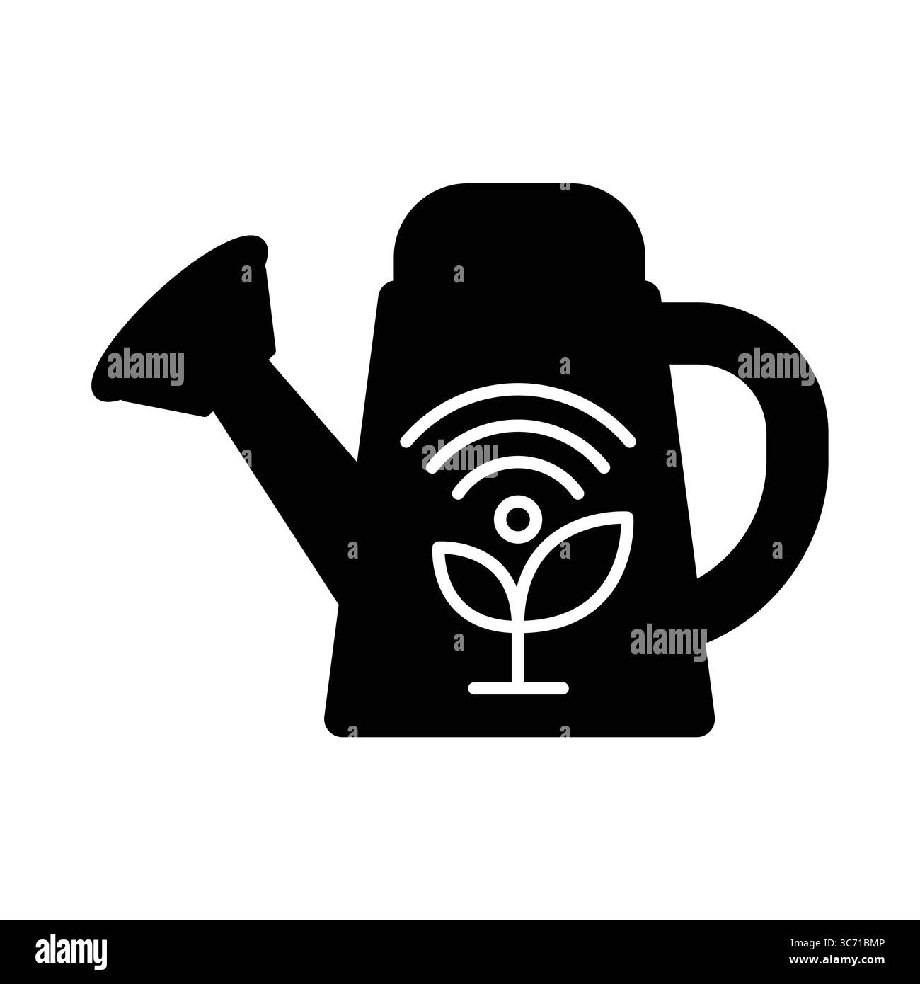 Arrosoir élégant et moderne doté d'une connectivité Wi-Fi, idéal pour les jardiniers à la fine pointe de la technologie. Améliorez l'entretien des plantes avec des solutions d'arrosage intelligentes pour h. Illustration de Vecteur
