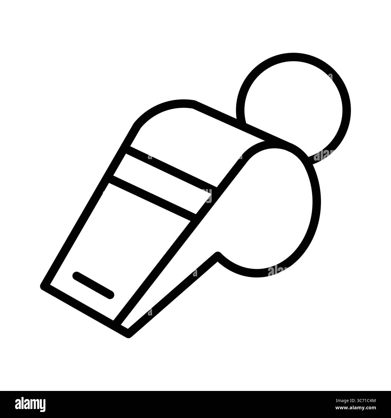 Cette image présente un contour simple d'un sifflet, couramment utilisé dans l'entraînement sportif et l'arbitrage. Il symbolise l'autorité et la communication pendant e Illustration de Vecteur
