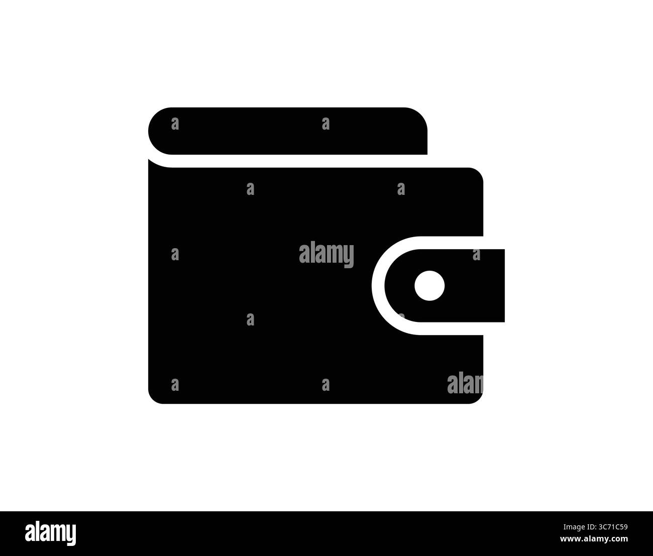 Une icône de portefeuille noir minimaliste adaptée à diverses applications financières et commerciales, représentant la commodité, le design moderne et personnel Illustration de Vecteur