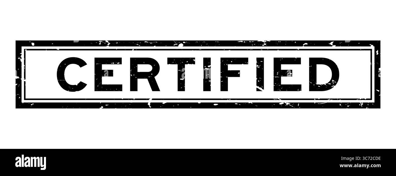 Grunge noir certifié mot rsquare ubber sceau timbre sur fond blanc Banque D'Images