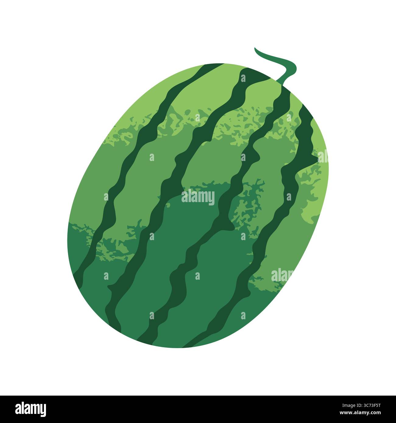 Fruit de pastèque isolé sur fond blanc. Fruit de dessin animé. Illustration vectorielle Illustration de Vecteur