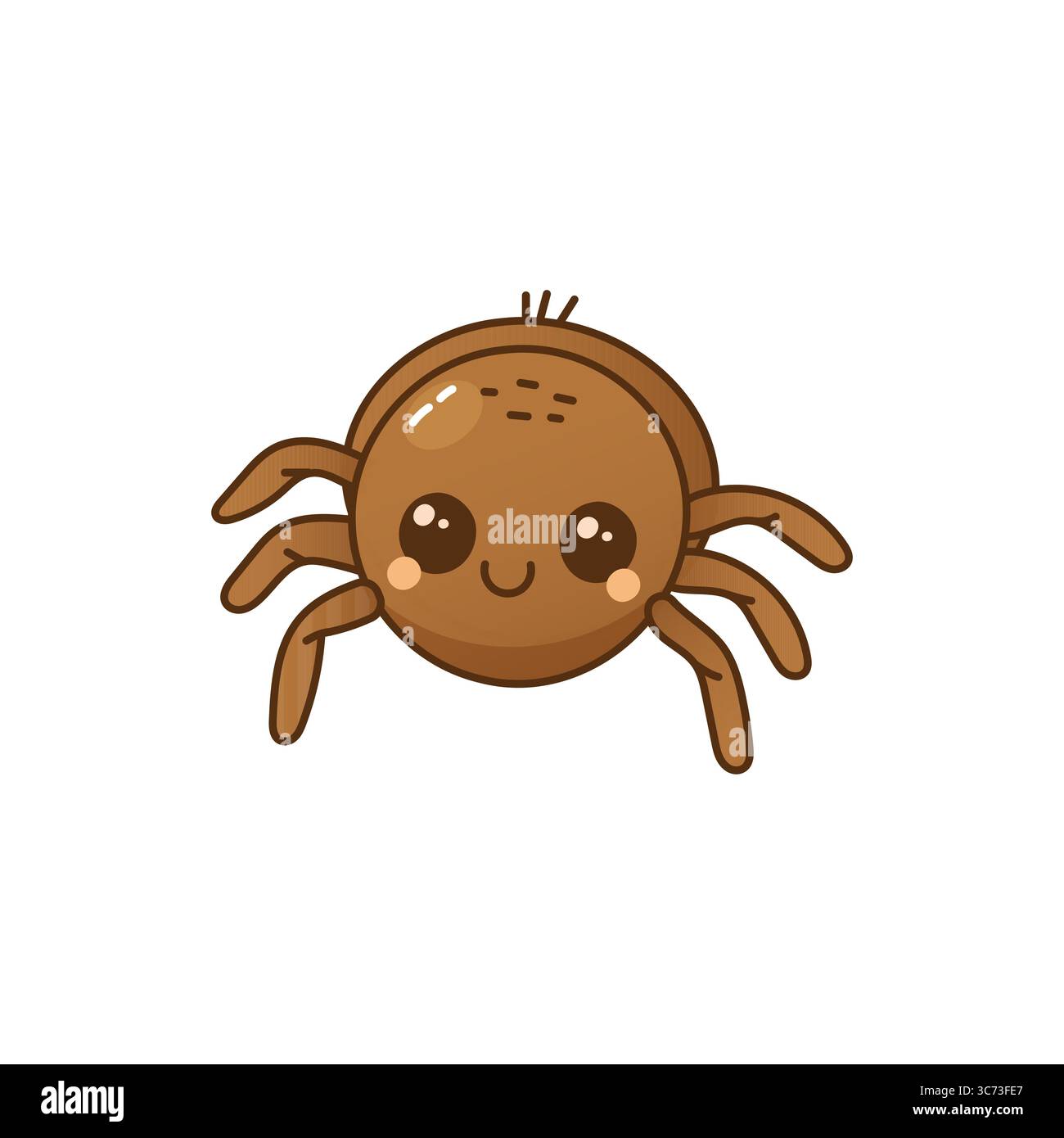 Adorable illustration de personnage d'araignée kawaii dans le style boho Halloween doux, parfait pour le décor d'enfants, clipart ou dessins mignons de saison. Illustration de Vecteur