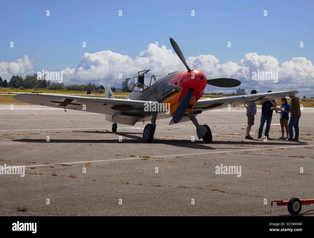 Bf109 G sur le tablier de Boundary Bay Canada Banque D'Images