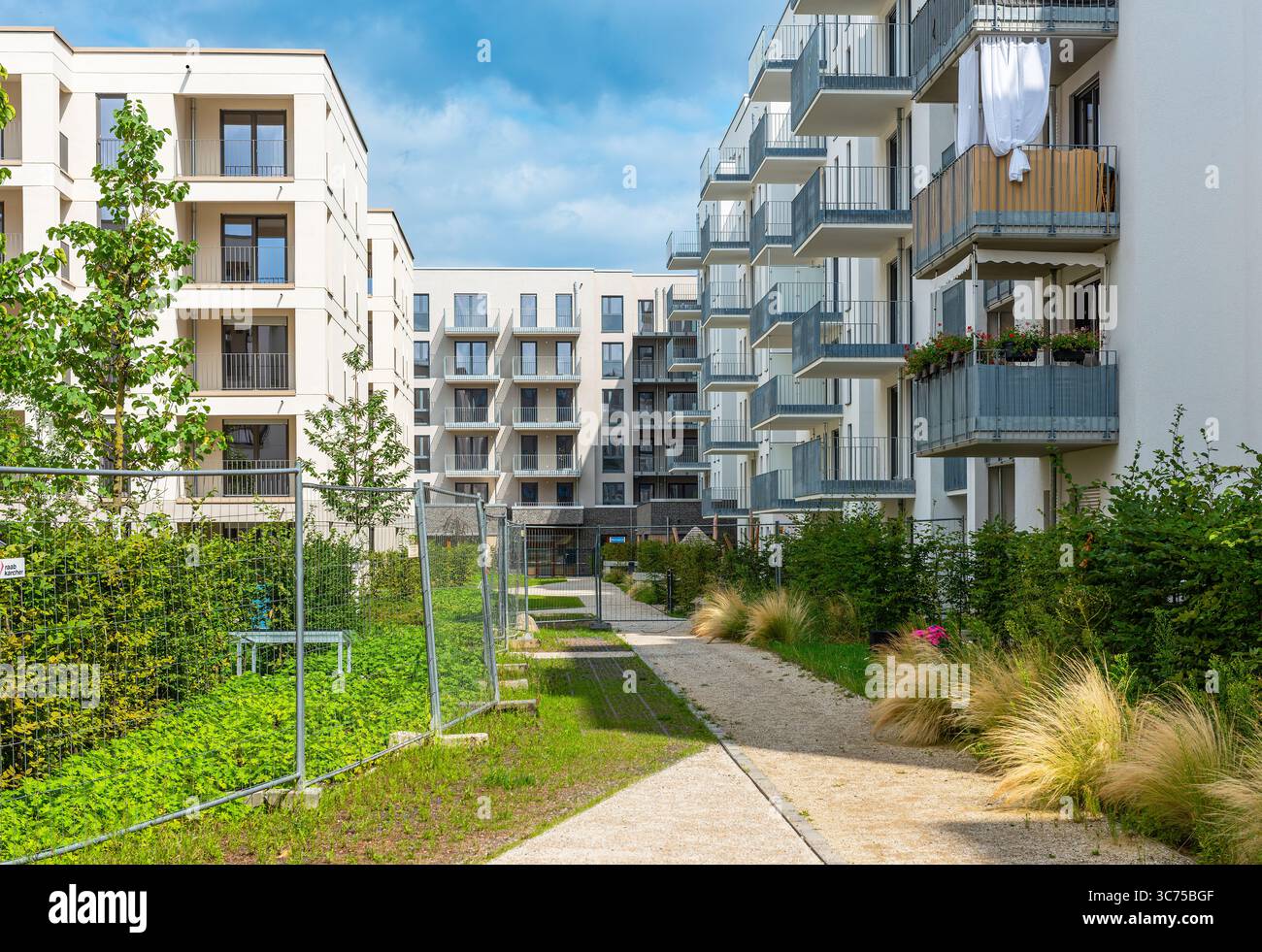 Bâtiments dans le nouveau quartier résidentiel de Frankfurt-Bockenheim, Hesse, Allemagne Banque D'Images