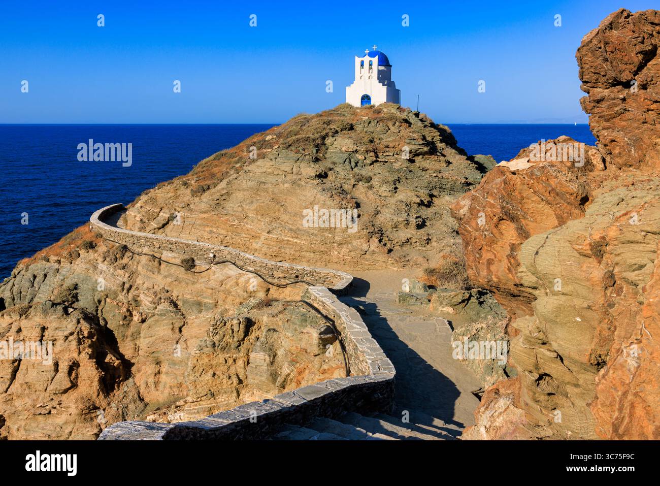 Église des sept martyrs, Kastro, Sifnos Island, Cyclades Islands, Grèce Banque D'Images